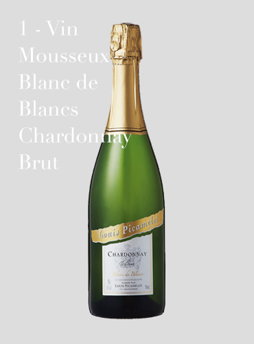 1 - Vin Mousseux Blanc de Blancs Chardonnay Brut